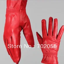 Красный черный цвет натуральная кожа Перчатки кожи перчатки кожаные перчатки 12 пар/лот#3138