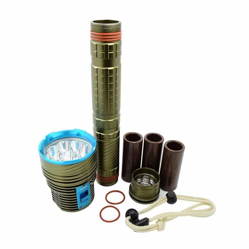  Lamp for Underwater Hunting 150M Underwater 20000Lumen 9x XM-L2 LED Diving Flashlight LED Torch Lig - 32764860768