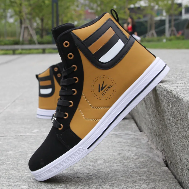 

Fashion Sneakers High-Top Shoes Men Comfortable Waterproof PU Leather Boots Men Casual Shoes Luxury Brand Footwear Plus Size 45