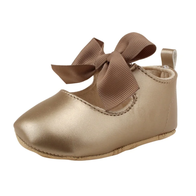 Обувь для новорожденных; обувь принцессы из искусственной кожи с бантом и лентой; обувь для девочек с мягкой подошвой; обувь для малышей; Свадебная обувь принцессы для маленьких девочек