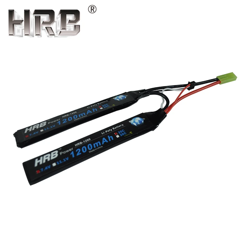 HRB 1200mAh 7,4 V 11,1 V 25C Lipo аккумулятор 3S 2S Tamiya женский Акку для водяного страйкбола пистолет игрушки RC части BB Воздушный пистолет перезаряжаемый