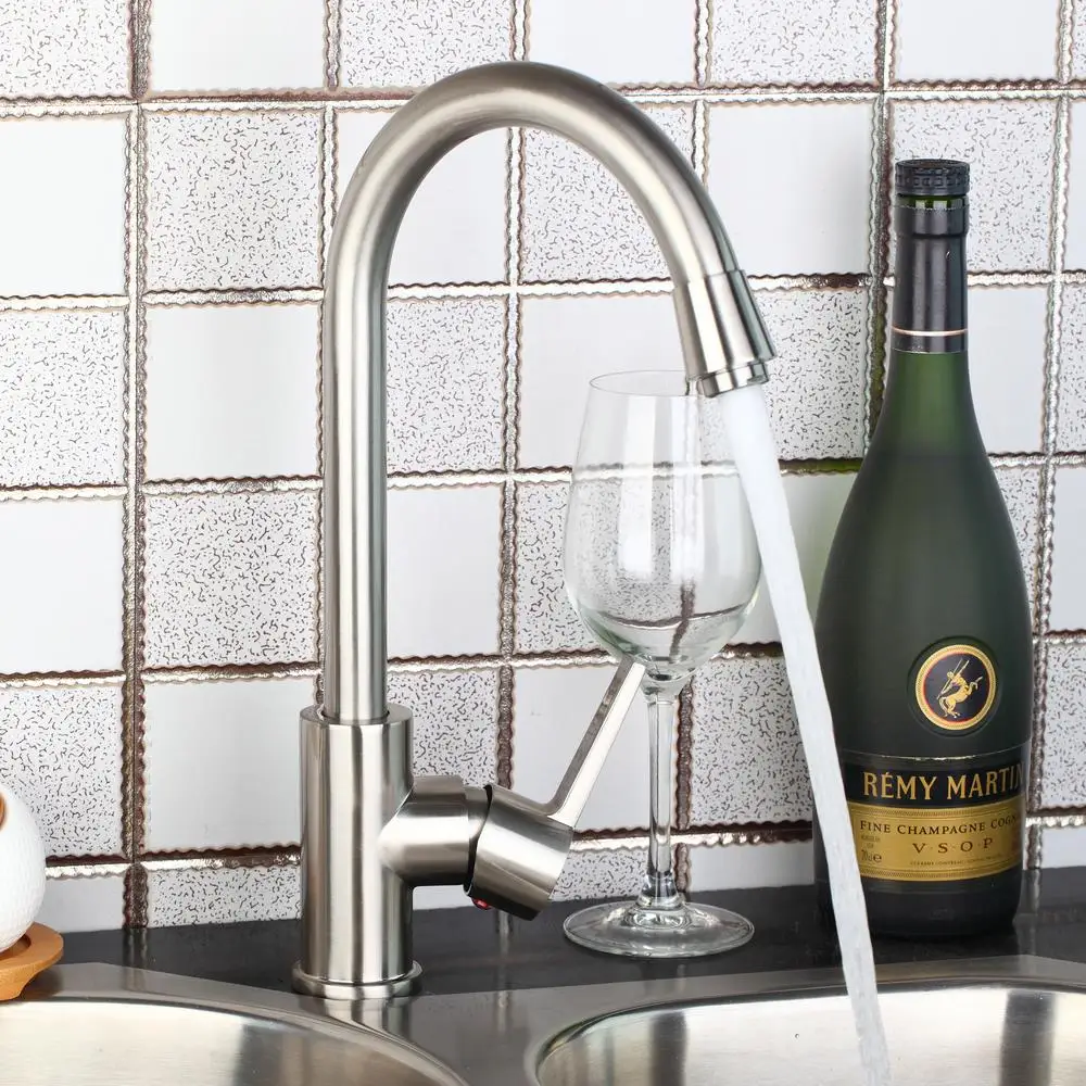 Nickel Brush Kitchen Faucet Sink Mixer Basin Swivel Spout Deck Mounted Basin Tap torneira
