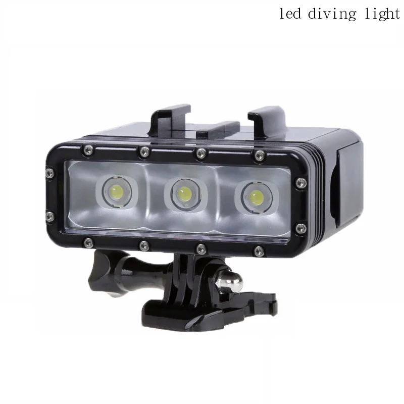 Go Pro дайвинг вспышка светильник светодиодный вспышка Видео светильник для GoPro Hero 5 4/3+, SJCAM SJ4000 sj 4000 Xiaomi Yi 4k 2 аксессуары для камеры