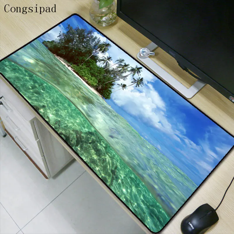 

Congsipad Islands Landscapes Sea Tropical Gaming Mouse Pad Locking Edge Large Mouse Mat PC Computer Laptop Mouse Pad for CS GO