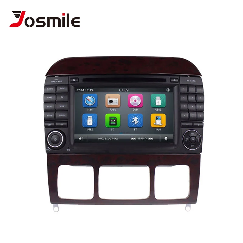 Josmile 2 Din Автомобильный мультимедийный плеер DVD Automotivo для Mercedes Benz/W220/W215/S280/S320/S350/S400 S класс gps Радио Навигация