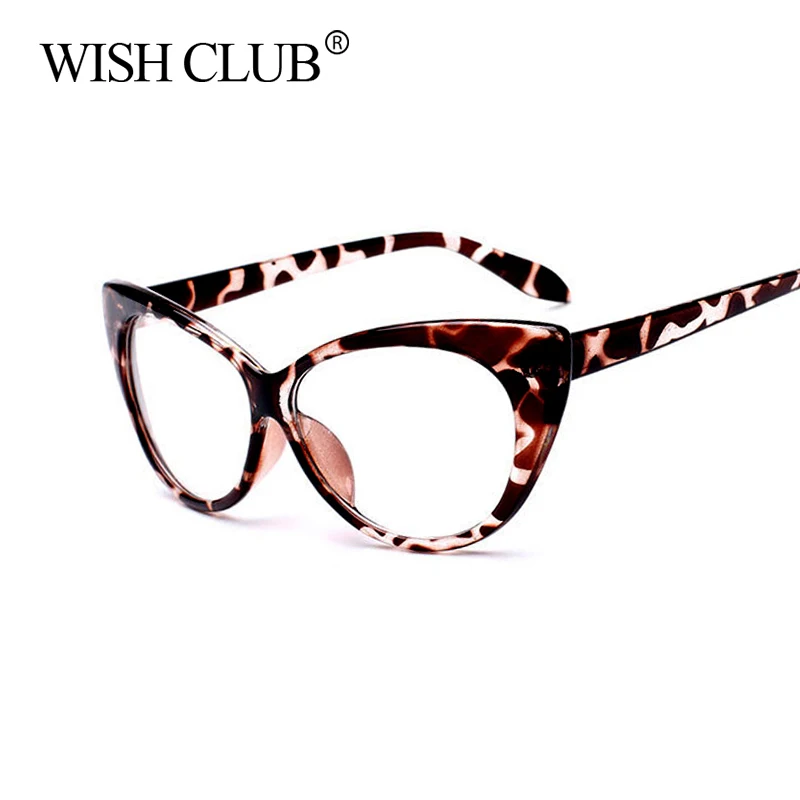 

WISH CLUB cat eye sun glasses fashion unisex eyewear accessories brand glasses frames Clear Lens glasses Eyeglasses ladies 2018