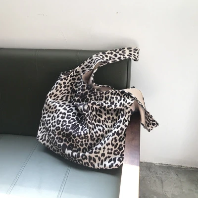 leopard print canvas bag
