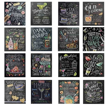

5d Diy Diamond Embroidery Colorful Chalkboard Diamond Painting Cross Stitch Full Sweet Tea Recipe Chalk Rhinestone Mosaic Decor