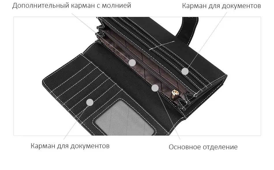 REALER женский кошелек из искусственной кожи, кошелек женский маленький, клатч женский длинный, клатч женский на молнии