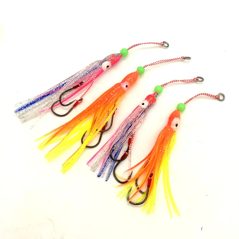 

2*9cm /11cmTrolling Fishing Lure Pesca Assist Hook Fishing Bionic Bait Soft Bait Tuna Hook Fish Octopus Skirt Jig Squid Rig Lure