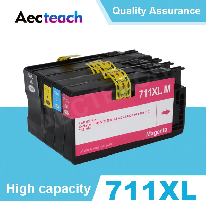 Aecteach Совместимость полный картридж Замена для hp 711 чернильный картридж XL для hp 711 Designjet T120 T520 картриджи для принтеров