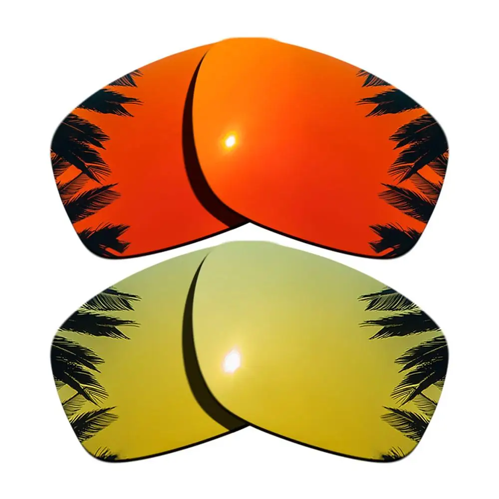 Поляризованные зеркальные линзы для замены покрытия для-Оукли ленточная рамка многоцветные - Цвет линз: Orange Red-24K Gold