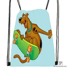 На заказ Scooby-Doo_ походная сумка на шнурке милый рюкзак для детей(черная спинка) 31x40 см#180611-01-44