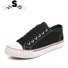 Осень новое поступление Классические женские парусиновые туфли легкий вес студентов Скейтбординг обувь twm0008