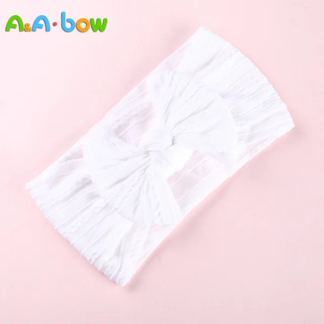 1pcs Cable Knit Nylon Bow Headwrap, One size fits all nylon headbands, wide nylon headbands, baby headbands, Knot bow headwear A2NSNSFB-9592-8
