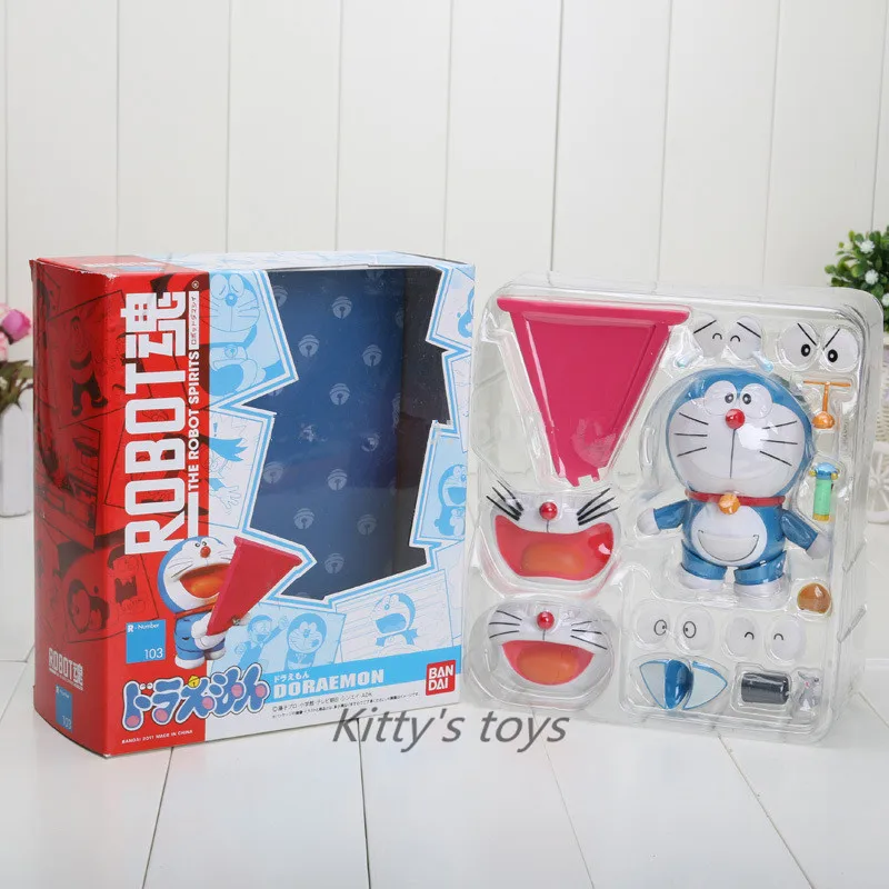 

Hot Toys Action Figure Set PVC 10cm Imitation Bandai Robot Pokonyan Doraemon Figure Three Kinds Of Faces Five Pairs Of Eyes