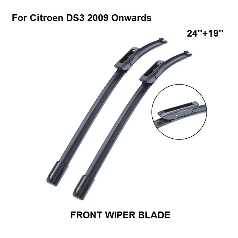 Wiper Blade For Citroen DS3 24''+19'' 2 Pieces Windscreen 2009 Onwards