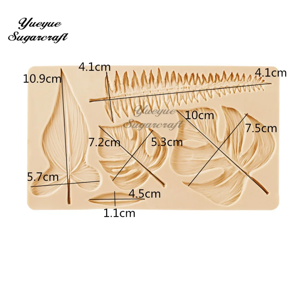 Yueyue Sugarcraft тропические листья монстера силиконовая форма помадка форма для украшения торта инструменты форма для шоколадной мастики