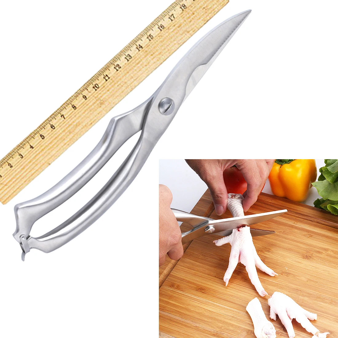 Stainless Steel Kitchen 25cm(9.8'') Heavy Duty Poultry Chicken Bone