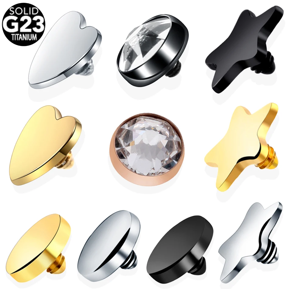 

G23 Titanium Mirco Dermal Piercings Micro Dermal Anchor Threading Dermal Top Skin Diver Piercings Hide in Surface Body Jewelry