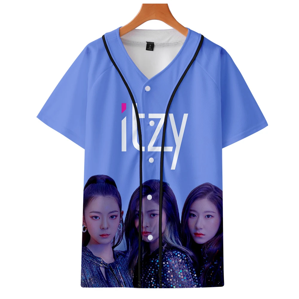 Нижняя рубашка ITZY YUNA RYUJIN CHAERYEONG LIA YEJI cos осенняя бейсбольная унисекс с короткими