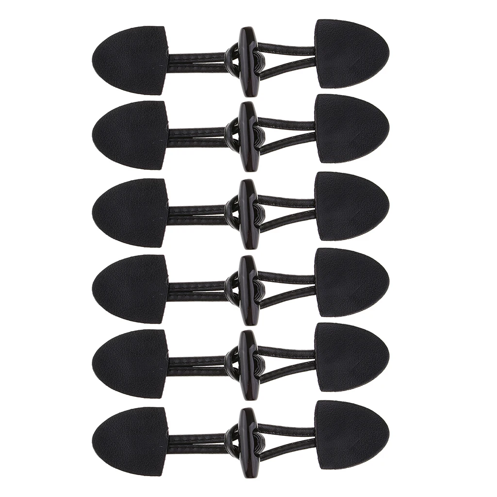 6 Pairs Duffle Coat Jacket Buttons Fasteners Horn Toggle For Overcoat Decor Diy Sewing Accessories Black