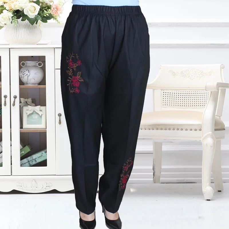 Cintura Chunqiu Jinkuangfu Bordado S8xhpants Y De xiaohonghua daduohua shuangfuhua Chunqiu Nueva Chunqiu Mediana Edad xiqihua Chunqiu Señoras Chunqiu Chunqiu Primavera Otoño shuicaohua Elástico 2018 Alta OwEWFq7nU