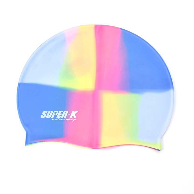 

2017 Unisex Adult Swim Cap Elasticity Silicone Swimming Hats Random Color Delivery