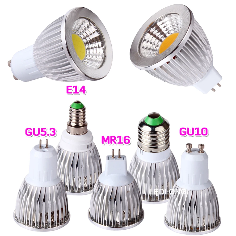 

4PCS Dimmable E27 GU5.3 E14 GU10 LED Bulbs Light MR16 12V Bombillas COB LED Spotlight Lamp Lampada