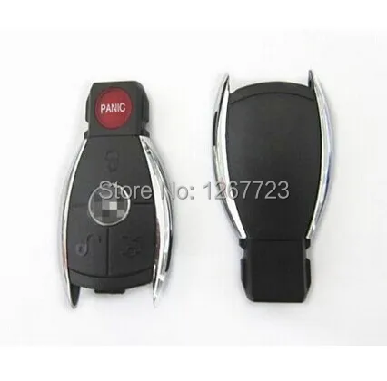 

Free shipping wholesale Chrome Smart Key Remote Keyless Blank Shell Case Pad Cover For Mercedes Benz 4BT