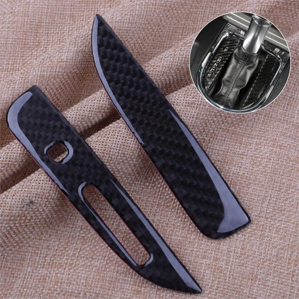 

CITALL Black Carbon Fiber Interior Gear Shift Position Panel Cover Trim Strip for Ford Mustang 2015 2016 2017 2018 Car styling