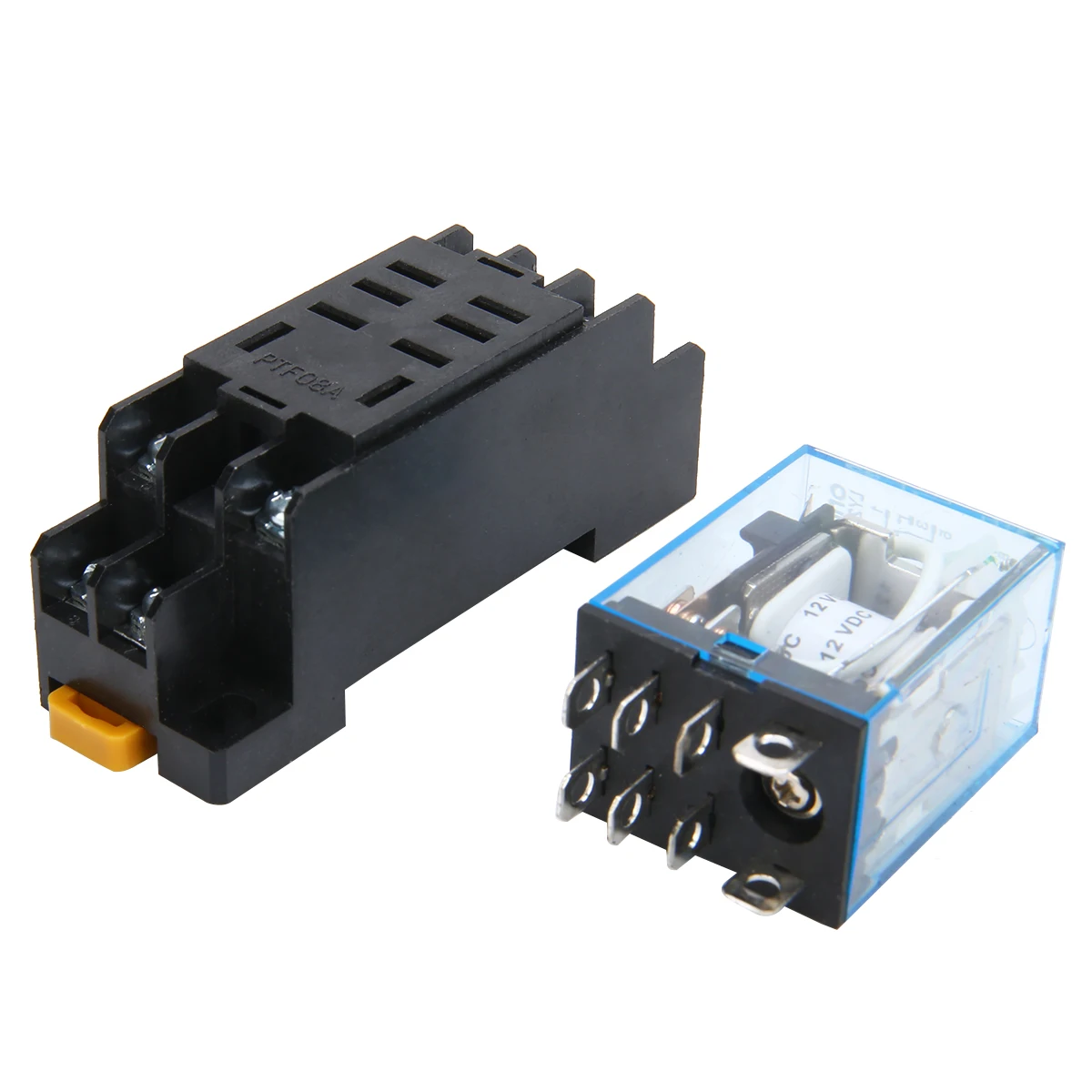 5 Set 12V DC Coil Power Relay LY2NJ DPDT 8Pin HH62P JQX-13F With Socket Base