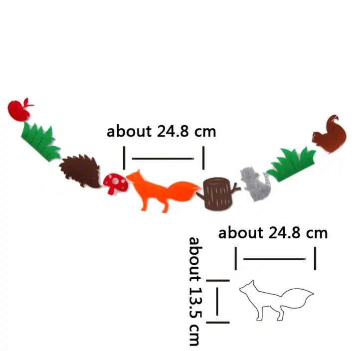 1 комплект лиса енот Ежик подвесные украшения флага для Декор для вечеринки в честь Дня Рождения лиса стул флаг домашнее украшение в виде животного баннер - Цвет: 10