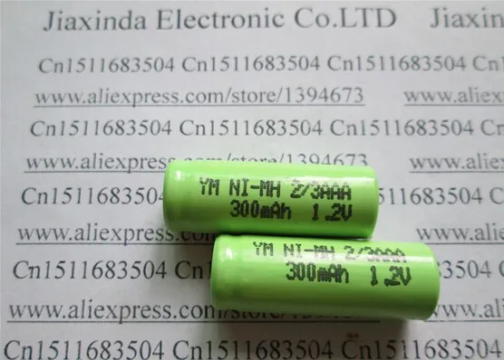 Новинка 1,2 в 2/3AAA 300 мАч 2/3 в мАч AAA Ni-MH аккумуляторная батарея никель-металл-гидридная Зарядка батареи 10 шт./лот
