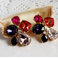 Продвижение роскошных 2 вида цветов европейских женщин Австрия Кристалл цветок серьги гвоздики E2580