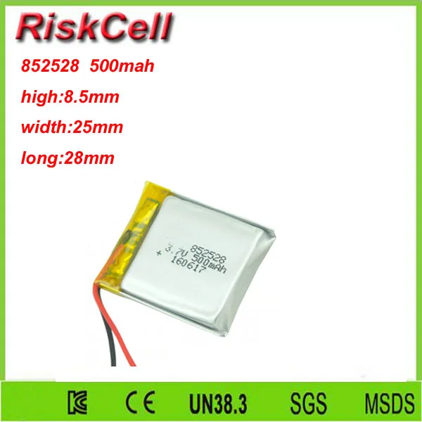 Бесплатная доставка 3 7 V 500mah 852528 литий полимерный аккумулятор для Mp3 MP4 MP5 GPS PSP
