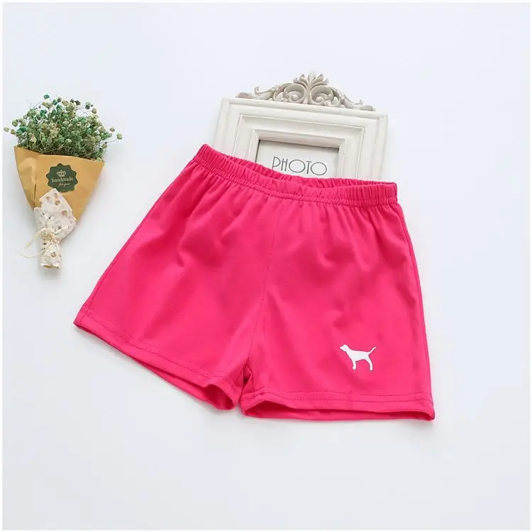 Новые летние шорты для маленьких мальчиков и девочек хлопковые пляжные шорты детские штаны брендовая Спортивная одежда для малышей От 2 до 7 лет - Цвет: rose red dog
