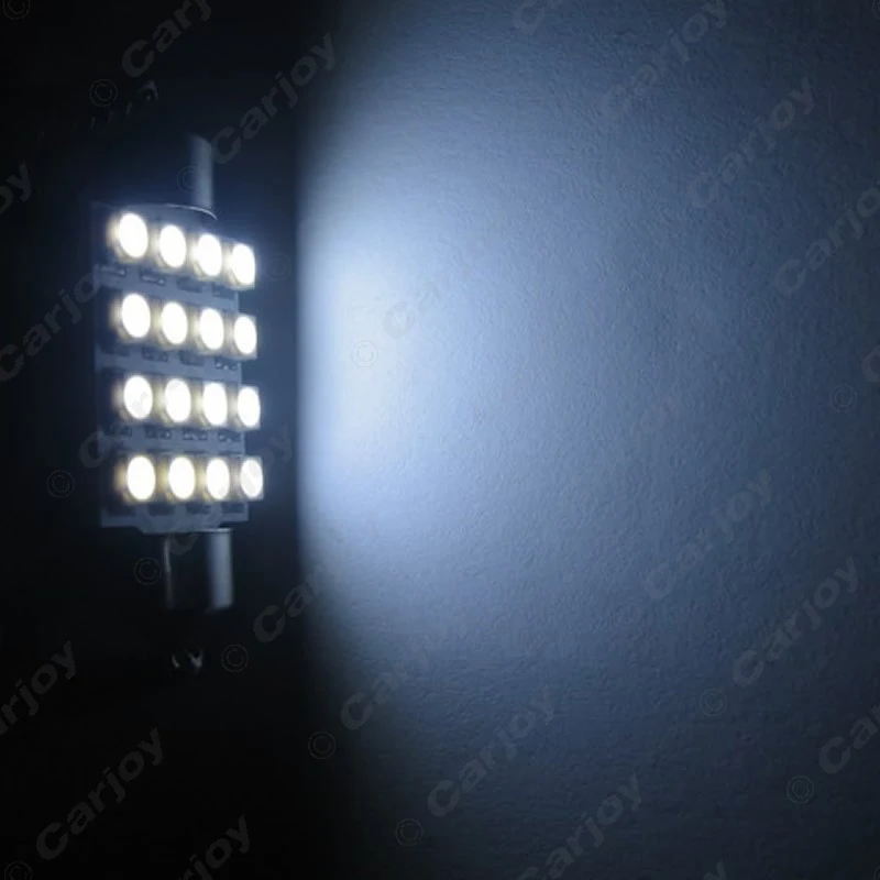 LEEWA 1 шт. белые Автомобильные светодиодные лампы 31 мм 36 39 41 16 SMD 1210/3528 чип фестон