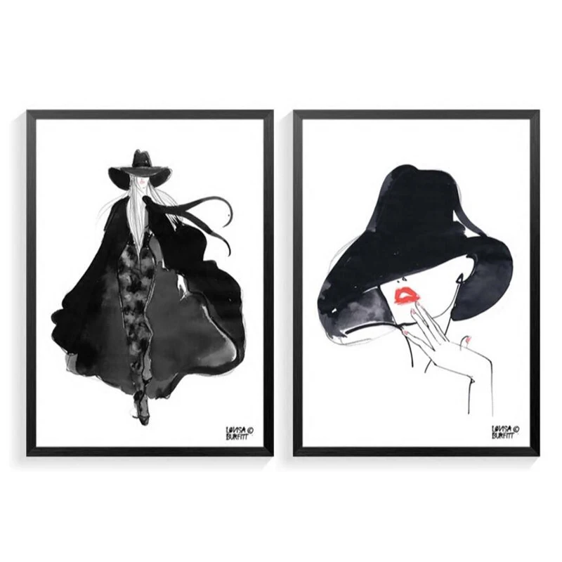 Black-Canvas-Painting-Canvas-Print-Abstract-Figures-Minimalist-Wall-Art-Fashion-Women-Wall-Painting-Home-Decor (4)