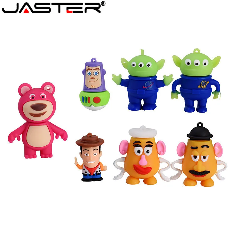 JASTER USB флэш-накопитель История игрушек мультфильма Базз Лайтер Флешка 64 ГБ 32 ГБ 16 ГБ 8 ГБ 4 ГБ карта памяти, Флеш накопитель мини-подарки