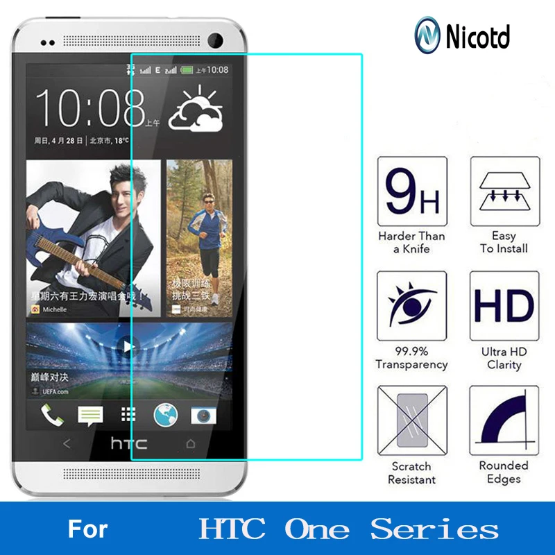 Защитная пленка для экрана Nicotd 9H из закаленного стекла для htc Desire 510 610 626 для htc One M7 M8 M9 M10 E8 X9 A9 E9 Plus