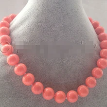 17- 1" 11- 12 мм идеально круглый розовый коралловый цвет южного моря оболочка жемчужное ожерелье ювелирные изделия кристалл женщины