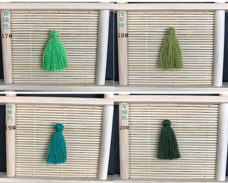 100PCS 3CM Mini Cotton Thread Fabric Tassel DIY Pendant Jewelry Key Making Fringe Trim Craft Tassels Sewing Accessories