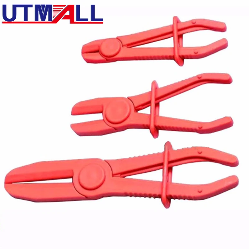 

UTMALL 3pcs Hose Clamp Flexible Hose Clamp Kit Line Clamp Plier Set Brake Fuel Water Line