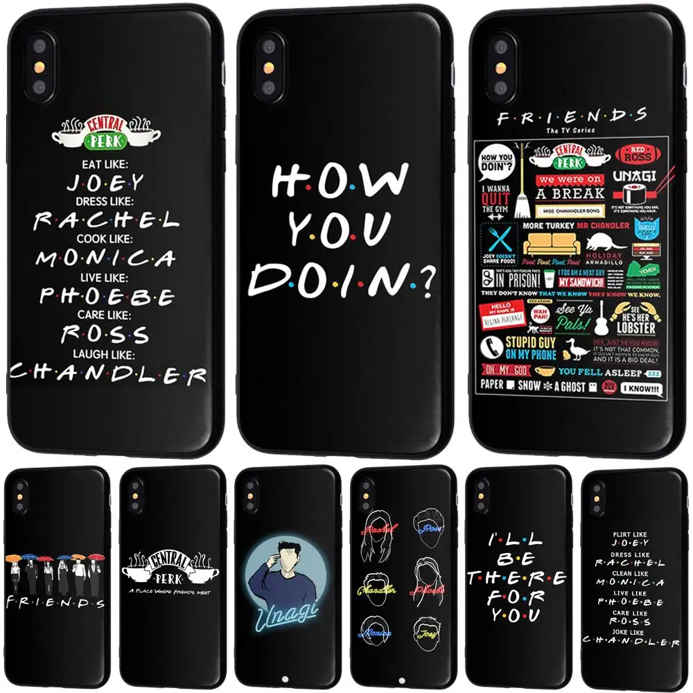

Central Perk Coffee friends tv show how you doin Black silicone Phone Case Cover For iPhone X 5 5s SE 6 6SPlus 7 7Plus 8 8Plus