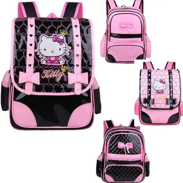 

Hello Kitty Comfortable PU Leather Children School Backpacks Pink Color Girls Breathable Mochilas Infantil