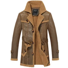 Мужские армейские облегающие модные зимние теплая кожаная куртка, пальто, Длинная кожаная куртка из искусственной кожи с поясом