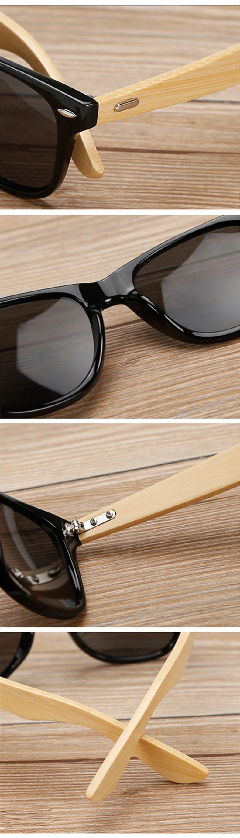 New Classic Bamboo Sunglasses Men and Women Travel Goggles Retro Wooden Legs Glasses Fashion Brand Design Sunglasses man