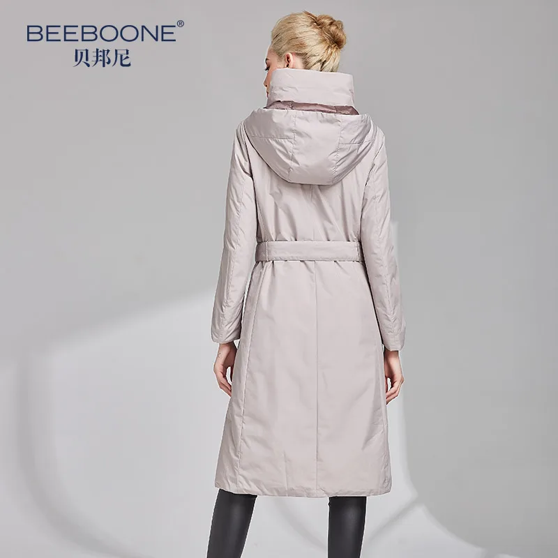 Женская ветровка BEEBOONE Длинная утепленная пуховая куртка в Корейском стиле Осень