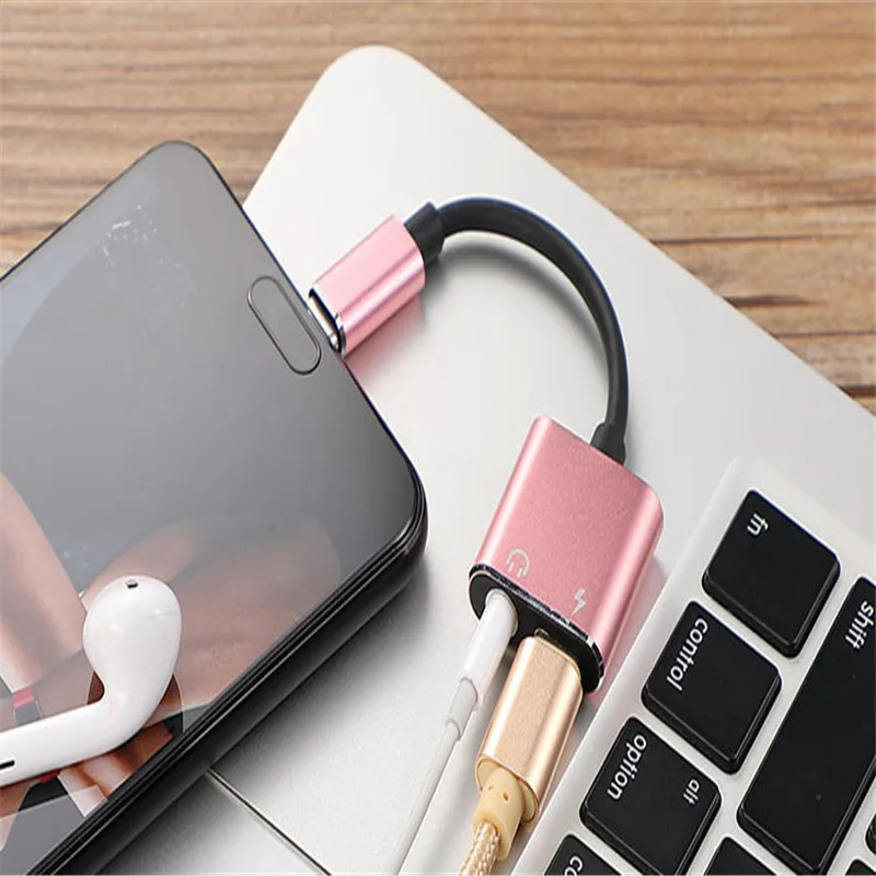 USB Type C аудио адаптер для зарядки 2 в 1 Тип штекер на гнездо 3 5 мм разъем наушников +